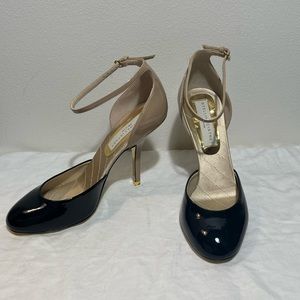 Stella McCartney - black and beige d’orsay pumps - EU 37.5 - Morgana ankle strap